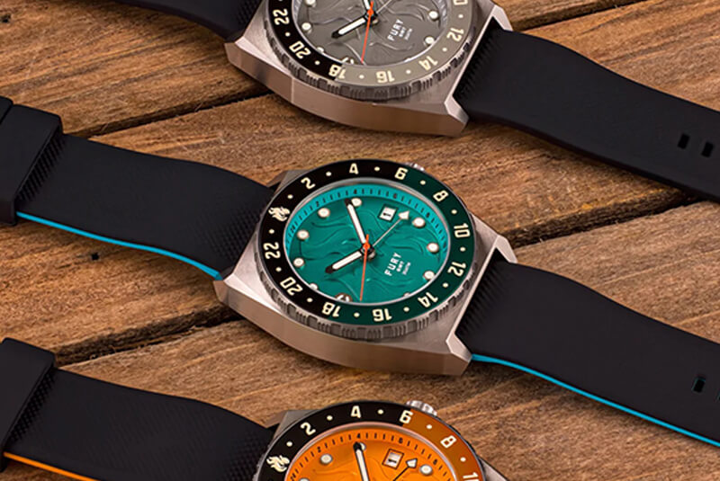 Mass Produced Custom Designed Core Timepieces Fury GMT Titanium Watch