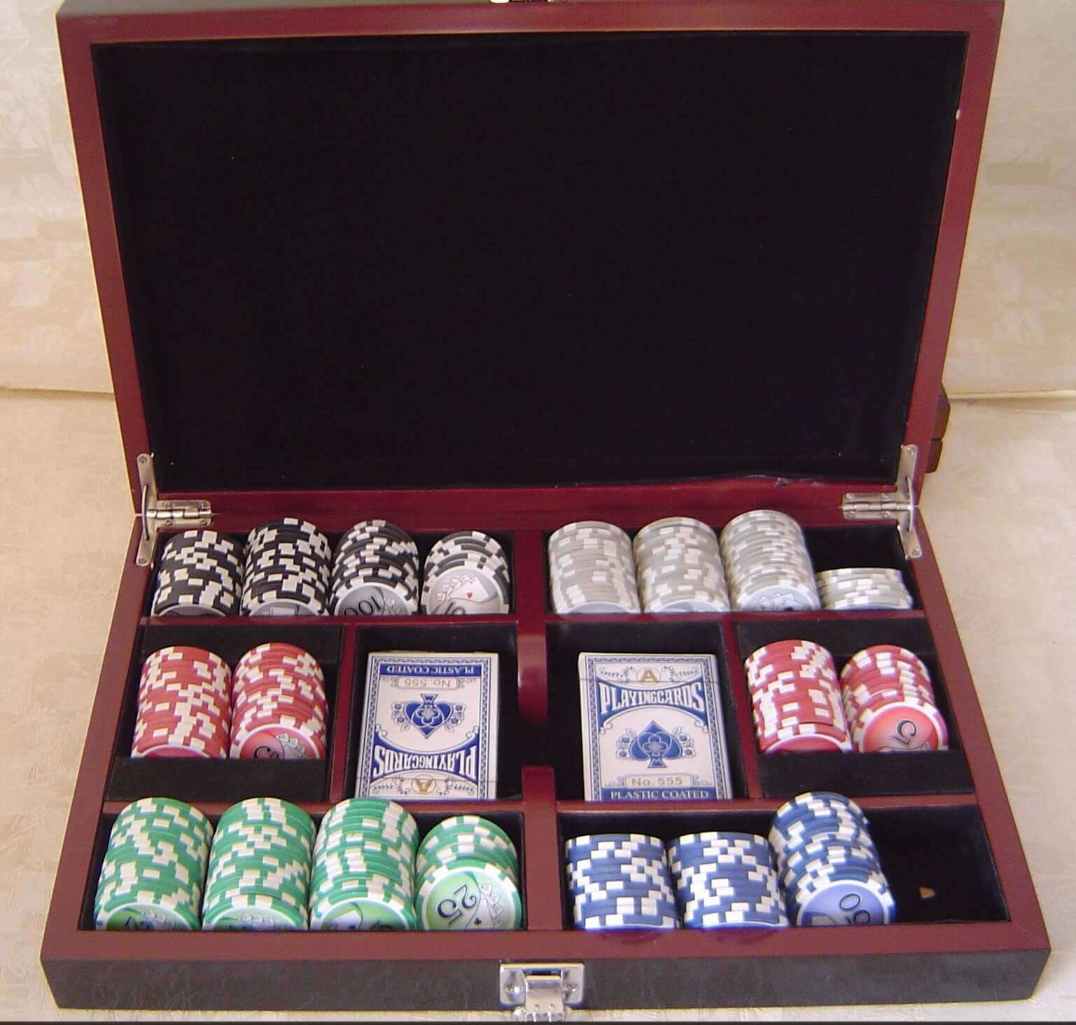 Mass Produced Custom Designed Custom Wood Poker Set