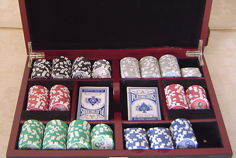 Mass Produced Custom Designed Custom Wood Poker Set