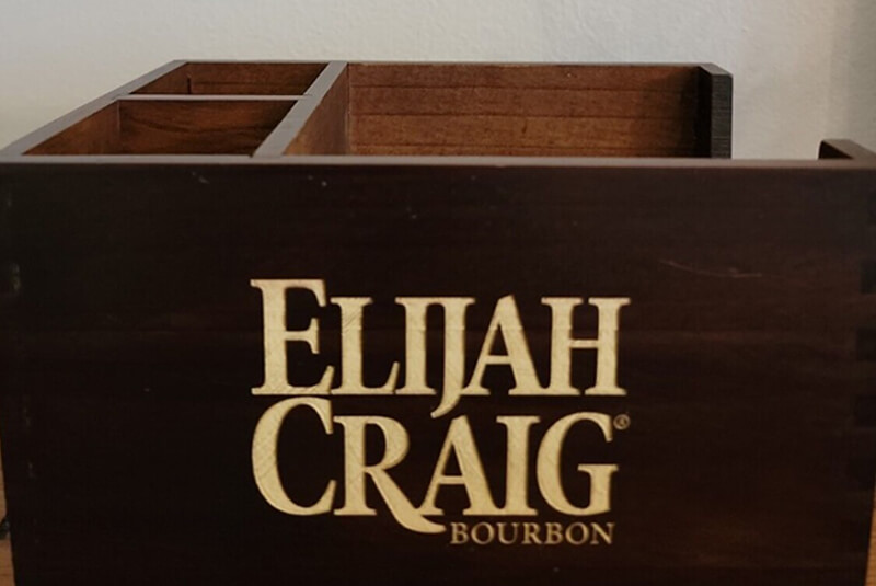 Mass Produced Custom Designed Elijah Craig Custom Wood Napkin Caddy